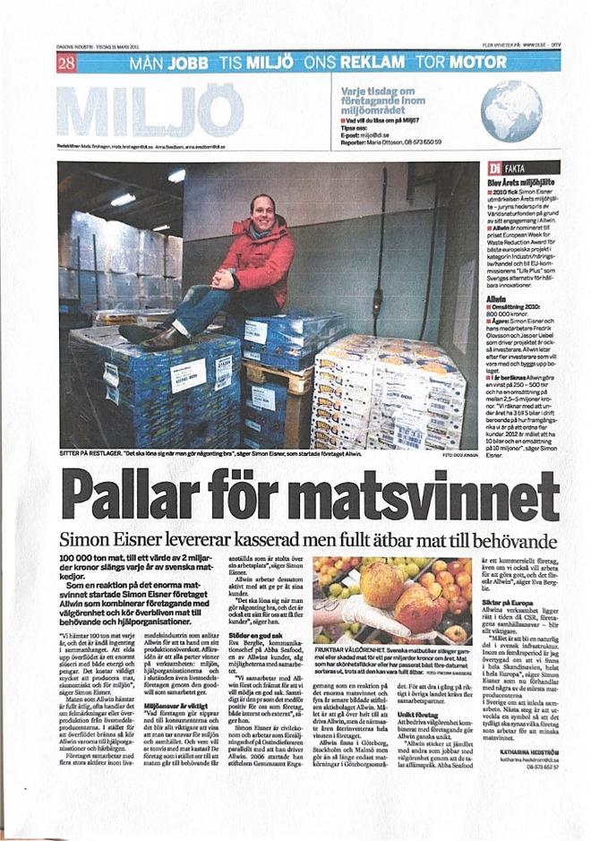 2011 dagensIndustri, Coop, ICA, ORKLA, AbbaSeafood, Fundus, 7 Eleven är nu kunder,