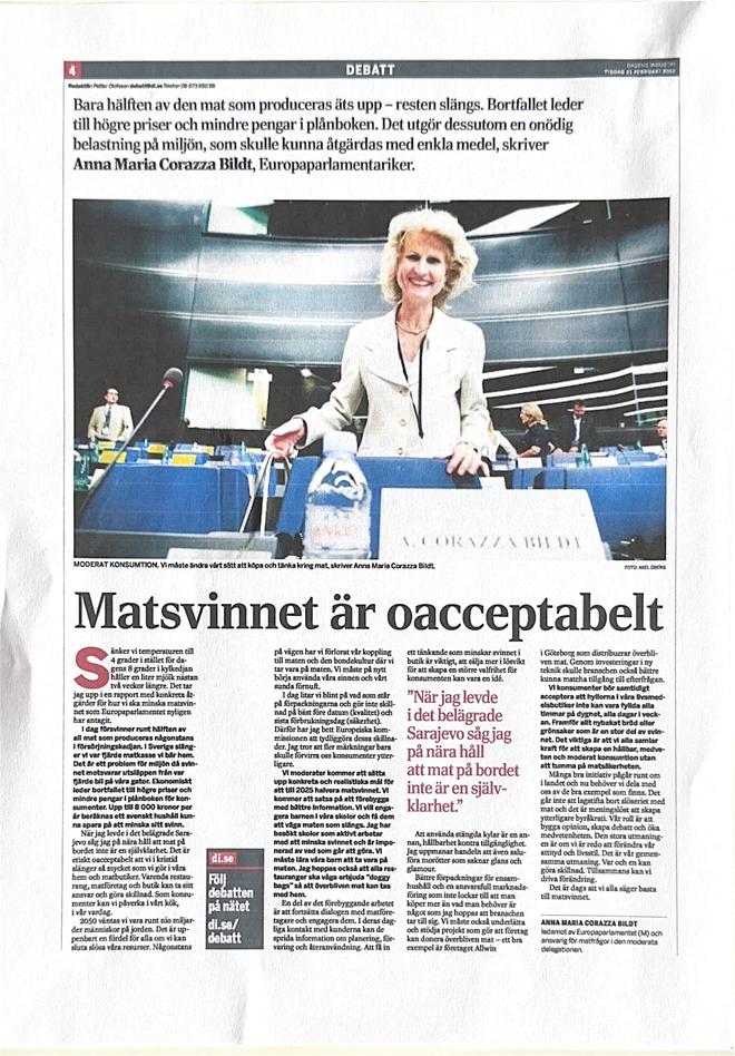 Anna Maria Corazza Bildt besöker Allwin och driver sen frågan i Europaparlamentet.